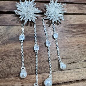 Celeste Pearlburst Silver Earrings