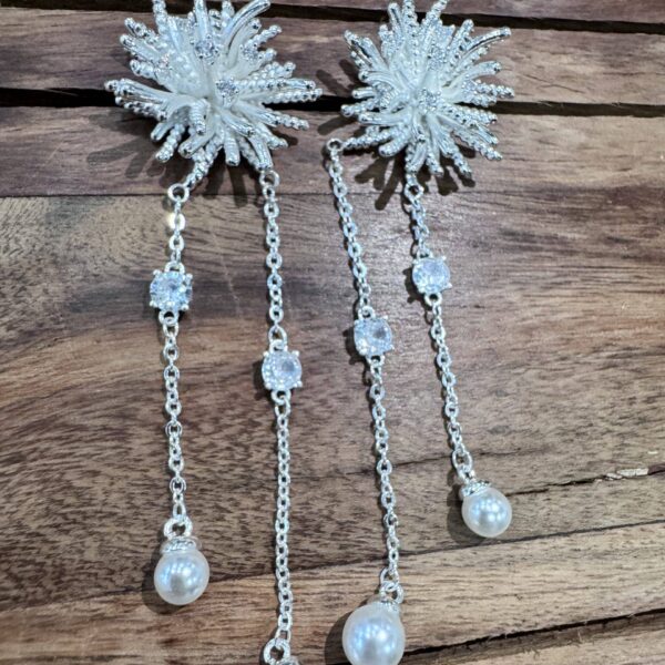 Celeste Pearlburst Silver Earrings