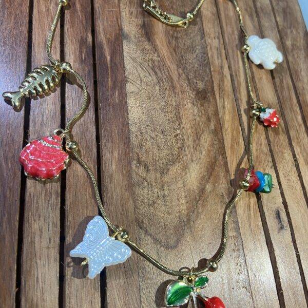 Whimsy Fruits Necklace – Playful Icons in Gleaming Gold