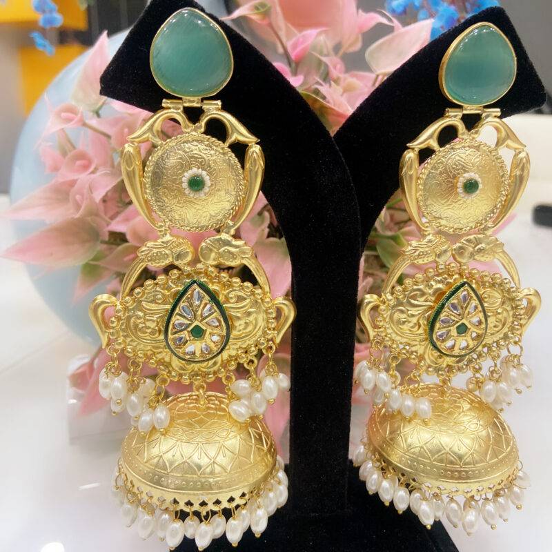 Rajwada Aqua Jhumka - Image 3