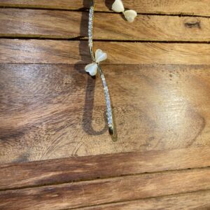 Pearl Heart Bow Ear Cuff