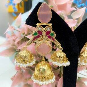 Gulabi Parrot Jhumka