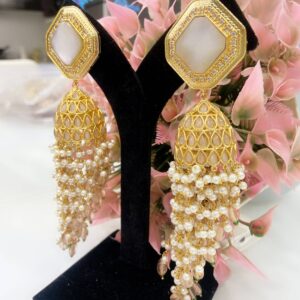 Chandrika Pearl Tassel Jhumkas