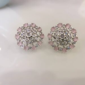 Blush Bloom AD Stud Earrings