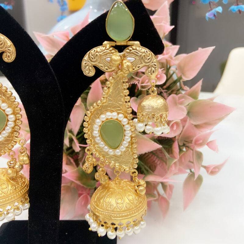 Gulnaar Heritage Chandbali Jhumkas - Image 2