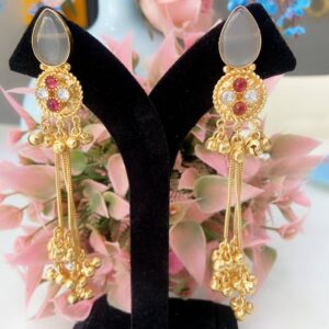 Grey Ghungroo Tassel Drops