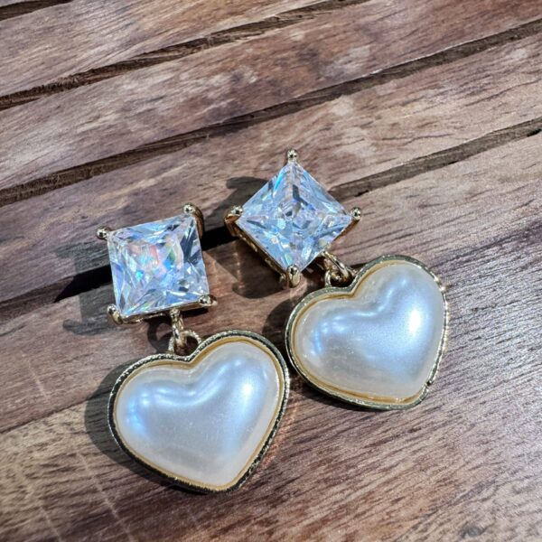Heart & Clarity Drop Earrings