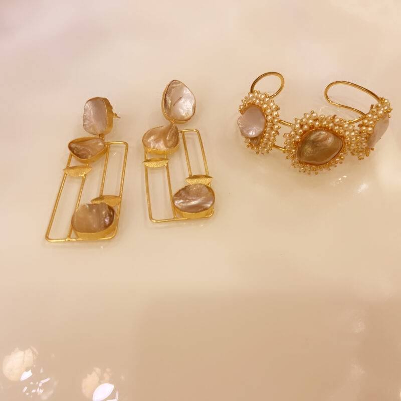 Golden Pearl Shell Statement Combo Set - Image 5
