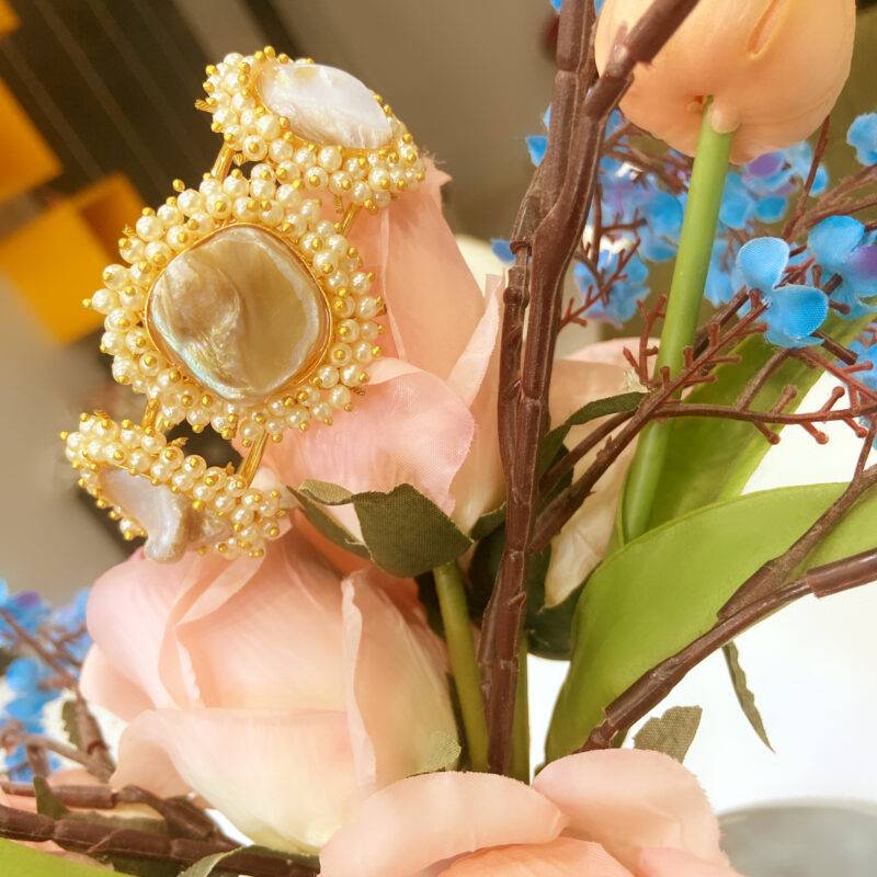 Golden Pearl Shell Statement Combo Set - Image 2