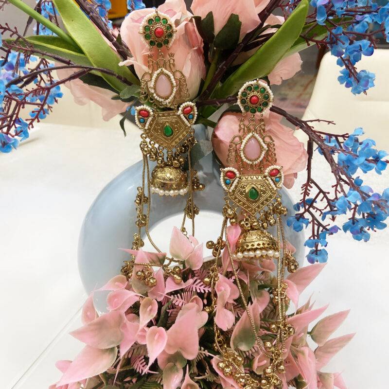 Zeenat Kashmiri Jhumka Dangler Earrings - Image 4