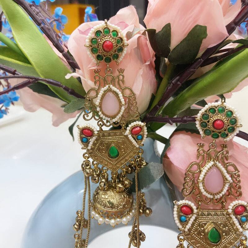 Zeenat Kashmiri Jhumka Dangler Earrings - Image 3
