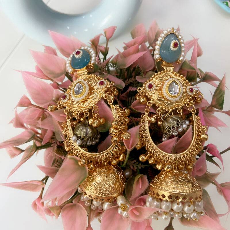 Kashmiri Royal Chandbali Jhumkas - Image 2