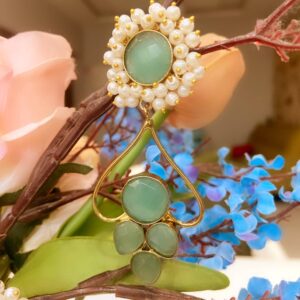 Pearl Halo Green Dangler