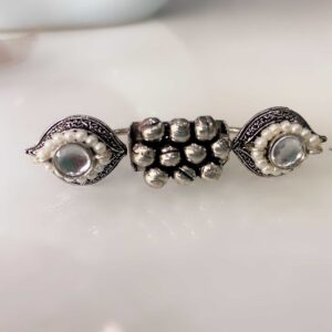 Twin Kundan & Crystal Cluster Statement Ring