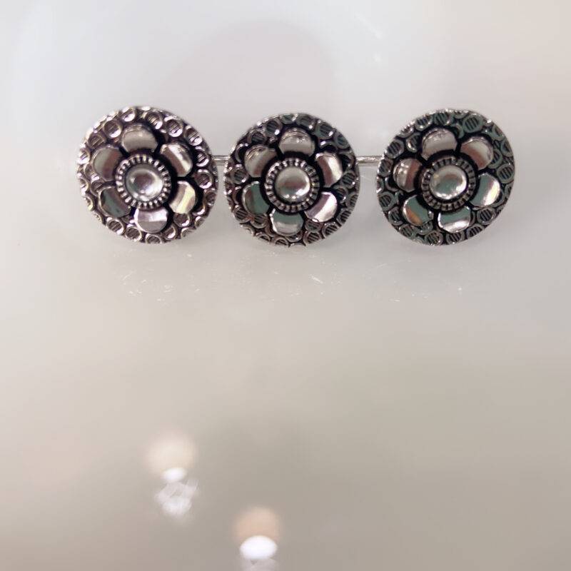 Oxidized Floral Mirror Statement Ring - Image 2