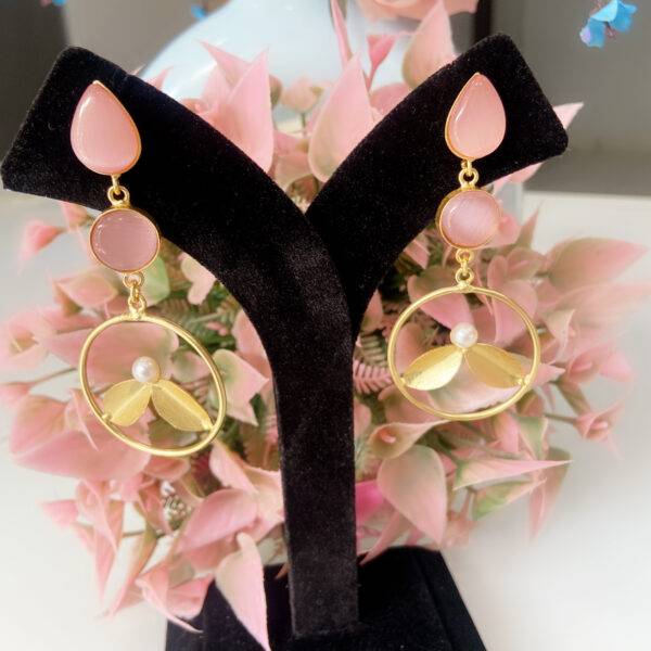 Pink & Gold Blossom Pearl Drops