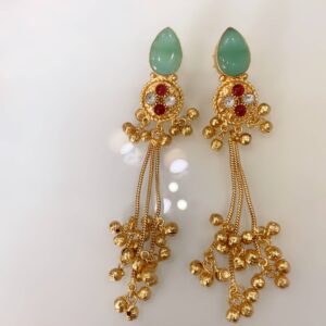 Emerald Ghungroo Tassel Drops