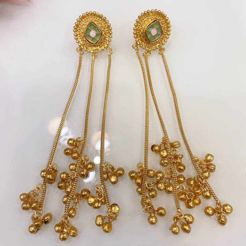 Mint Blossom Danglers - Image 2