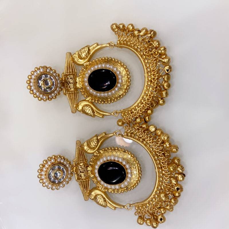 Regal Parrot Noir Chandbali - Image 2