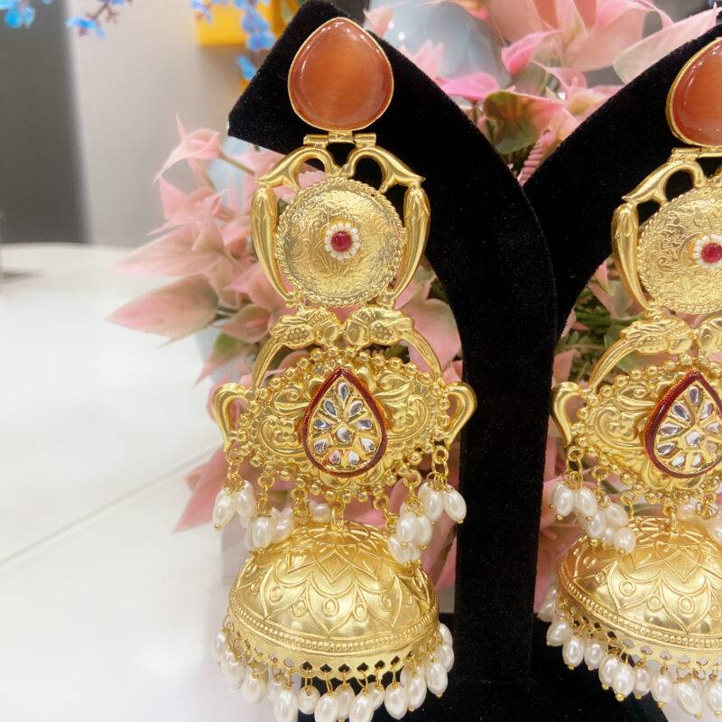 Rajwada Kundan Jhumka - Image 3