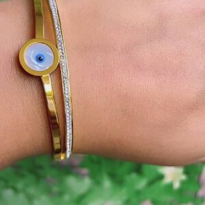 Aurora Duo Bracelet – Protective Grace in Structured Gold