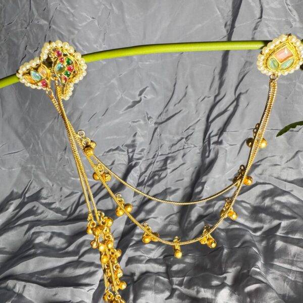 kanaka Leela Kashmiri Dual-Chain Earrings