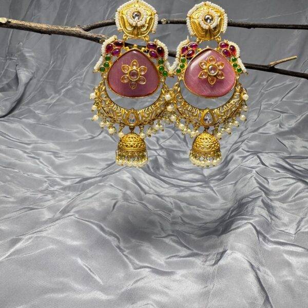 Zareen-e-Kashmir Royal Jhoomar Chandbali Earrings