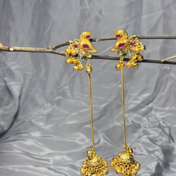 Mayuri Pakshi Heritage Long Dangler Jhumki