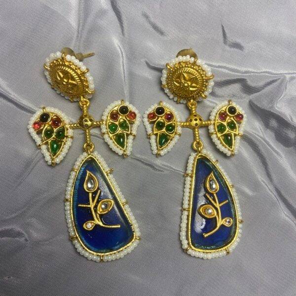 Kashmiri Inspired Meenakari Drop Earrings