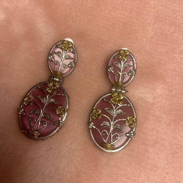 Gulnaar-e-Meenakari Floral Drop Kashmiri Earrings for women